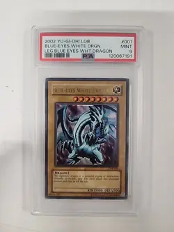 Yugioh PSA 9 Blue-Eyes White Dragon LOB-001 Ultra Rare - Image 1