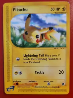 Pikachu 124/165 Expedition Base Set Pokemon Card 2002 LP- - Image 1