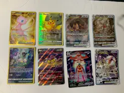 pokemon card lot 8 cards total mew ex,pikachu,mew,deoxys vmax,deoxys vstar - Image 1