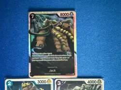 Jack One Piece TCG 3-card lot OP08 Super Rare+OP01 Rare+OP02 Uncommon - PWE! - Image 3
