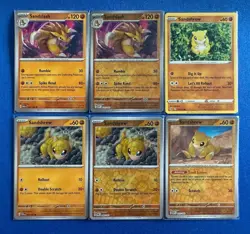 Sandslash (x2/1 RevHolo)&Sandshrew (x4/2 RevHolo) 4-card Pokemon lot - PWE - Image 1