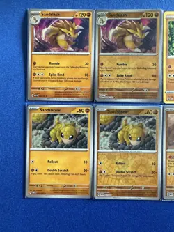 Sandslash (x2/1 RevHolo)&Sandshrew (x4/2 RevHolo) 4-card Pokemon lot - PWE - Image 3