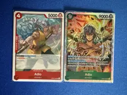 Adio One Piece TCG 2-card lot OP09-03 Super Rare+OP03-002 Uncommon - ships PWE! - Image 1
