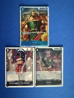 Kyros One Piece TCG 3-card lot OP10 Super Rare+OP04 Rare+OP05 Uncommon - PWE! - Image 1