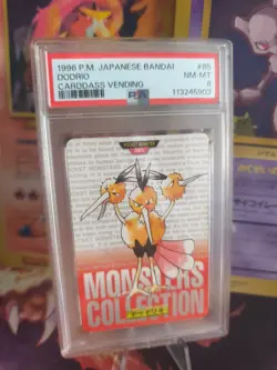 Pokemon Card Dodrio Dodri Monsters Collection 1996 Carddass Red Japanese PSA 8 - Image 1
