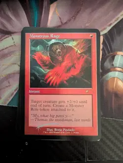 Monstrous Rage Foil Retro Promo Mtg Magic The Gathering - Image 1