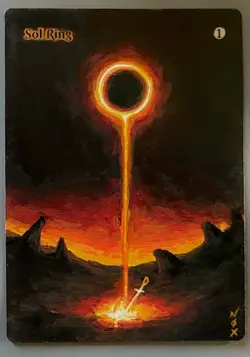 Hand-painted MTG alter: Sol Ring (textless) NOX altered art - Image 1