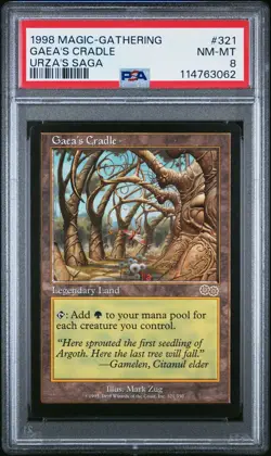 1998 MTG URZA'S SAGA #321 GAEA'S CRADLE PSA 8 - Image 1