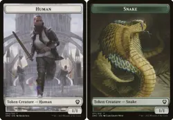 1x - HUMAN \ SNAKE Token (#02/11) - CMR: Dominaria United - NM MTG - Image 1