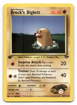 Brock's Diglett NM 1st Edition Gym Challenge 67/132 Pokemon TCG Regular - Image 1