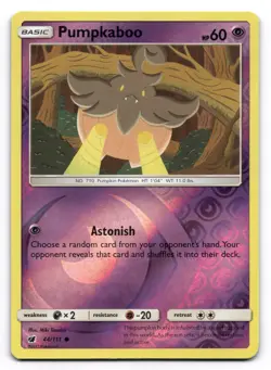 Pumpkaboo NM Crimson Invasion 44/111 Pokemon TCG Reverse Holo - Image 1