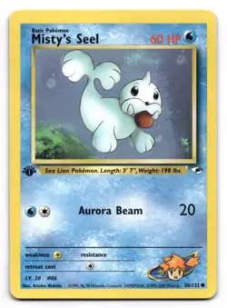 Misty's Seel LP 1st Edition Gym Heroes 88/132 Pokemon TCG Regular - Image 1