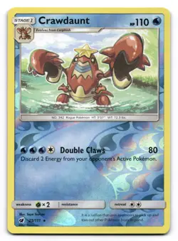 Crawdaunt NM Crimson Invasion 25/111 Pokemon TCG Reverse Holo - Image 1