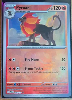 2025 Pokemon Pyroar Reverse Holo Masterball 016/131 - Prismatic Evolutions NM - Image 1
