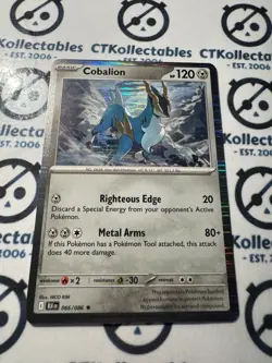 Cobalion Holo Rare Scarlet & Violet Black Bolt #066/086 Pokemon - Image 1