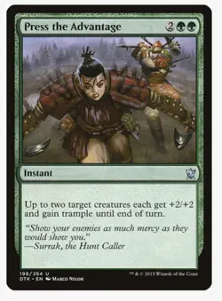 Press the Advantage #196 DTK Magic Card in a Protective Sleeve - Image 1