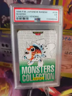 Pokemon Card Seaking Golking Monsters Collection 1996 Carddass Japanese PSA 5 - Image 1