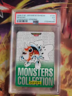 Pokemon Card Seaking Golking Monsters Collection 1996 Carddass Japanese PSA 5 - Image 2
