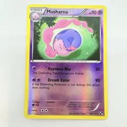 Pokemon TCG Musharna Black White Base Set 49/114 Reverse Holo Rare Card 2011 LP - Image 1