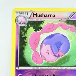 Pokemon TCG Musharna Black White Base Set 49/114 Reverse Holo Rare Card 2011 LP - Image 3