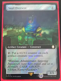 MTG Universes Beyond: Fallout #1015 Steel Overseer Surge Foil Extended Art - NM - Image 1