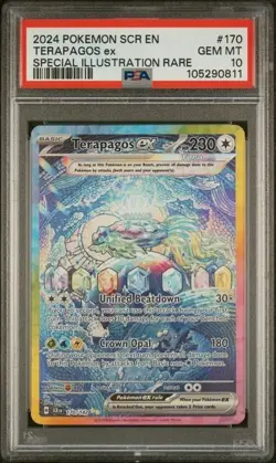 PSA 10 Terapagos ex Special Illustration Rare 170/142 Stellar Crown Pokemon - Image 1