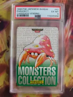 Pokemon Card Parasect Parasek Monsters Collection 1996 Carddass Japanese PSA 6 - Image 2