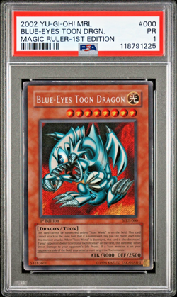 PSA 1 1ST EDITION Blue-Eyes Toon Dragon MRL-000 Magic Ruler Secret Rare YUGIOH - Image 1