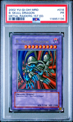 PSA 1 1ST EDITION Black B. Skull Dragon MRD-018 Metal Raiders Ultra Rare YUGIOH - Image 1