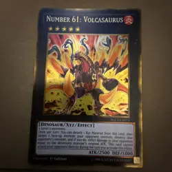 1x Number 61: Volcasaurus - PGL3-EN073 - Gold Rare 1st Near Mint YuGiOh - Image 1