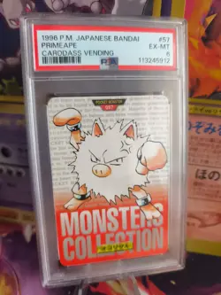 Pokemon Card Primeap Rasaff Monsters Collection 1996 Carddass Red Japanese PSA 6 - Image 1