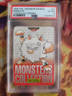 Pokemon Card Primeap Rasaff Monsters Collection 1996 Carddass Red Japanese PSA 6 - Image 2