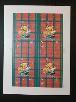 Pokemon Super Mario & Luigi Pikachu Merry Christmas Card Database Uncut Sheet - Image 2