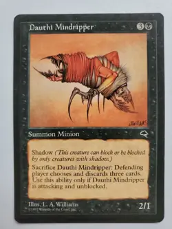 MTG Magic The Gathering Card Dauthi Mindripper Summon Minion Black Tempest 1997 - Image 1