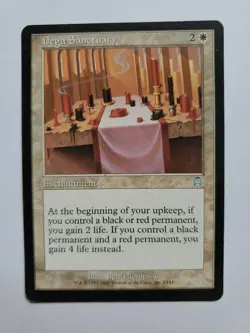 MTG Magic The Gathering Card Dega Sanctuary Enchantment White Apolcalypse - Image 1