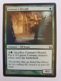 MTG Magic The Gathering Card Centaur's Herald Creature Elf Scout Green Return To - Image 1