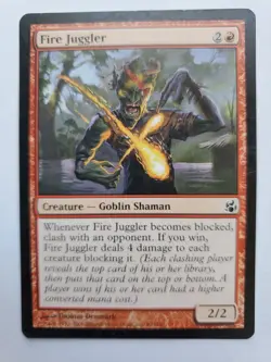 MTG Magic The Gathering Card Fire Juggler Creature Goblin Shaman Red Morningtide - Image 1