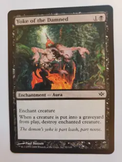 MTG Magic The Gathering Card Yoke of the Damned Enchantment Aura Black Conflux - Image 1