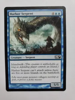 MTG Magic The Gathering Card Harbor Serpent Creature Serpent Blue M11 - Image 1