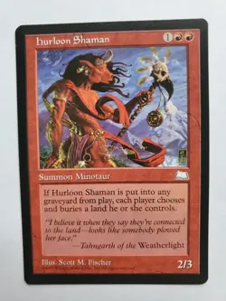 MTG Magic The Gathering Card hurloon Shaman Summon Minotaur Red Weatherlight - Image 1