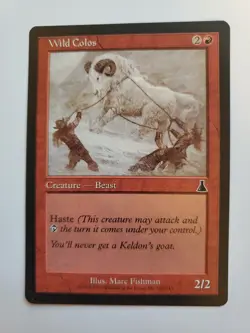 MTG Magic The Gathering Card Wild Colos Creature Beast Red Urza's Destiny - Image 1