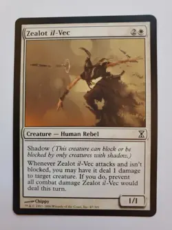 MTG Magic The Gathering Card Zealot il-Vec Creature Human Rebel White Time Spir - Image 1