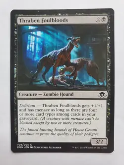 MTG Magic The Gathering Card Thraben Foulbloods Creature Zombie Hound Black - Image 1