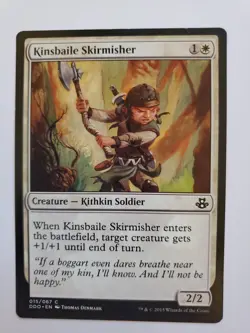 MTG Magic The Gathering Card Kinsbaile Skirmisher Creature Kithkin Soldier White - Image 1