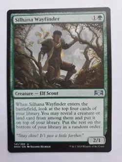 MTG Magic The Gathering Card Silhana Wayfinder Creature Elf Scout Green Ravnica - Image 1
