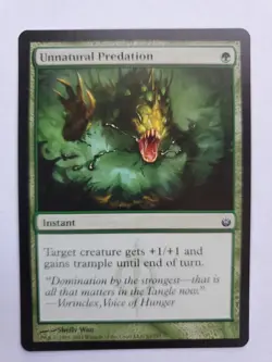 MTG Magic The Gathering Card Unnatural Predation Instant Green Mirrodin Beseiged - Image 1