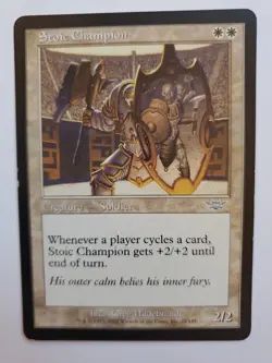 MTG Magic The Gathering Card Stoic Champion Creature Soldier White Legions - Image 1