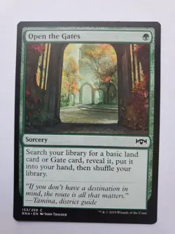 MTG Magic The Gathering Card Open the Gates Sorcery Green Ravnica Allegiance - Image 1
