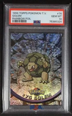 1999 Topps Pokemon TV - Golem #76 Rainbow Foil - PSA 10 - Image 1