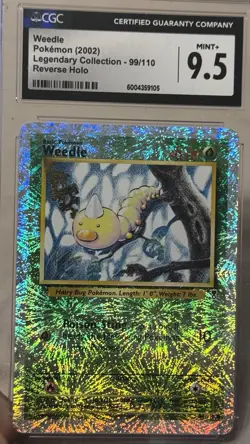 Weedle Pokemon 2002 LEGENDARY COLLECTION - 99/110 Reverse Holo CGC 9.5 POP 2❗❗ - Image 1